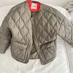 Olive Puffer Jacket Lightweight